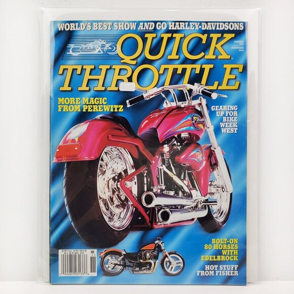 Quick Throttle Magazine Custom Harley Davidson Motorcycles VTG Nov. 1996 Unread - Picture 1 of 11